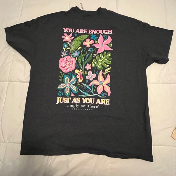 Simply Southern Tops - Simply Southern “You Are Enough Just As You Are. Heather Gray T-Shirt. Size XL